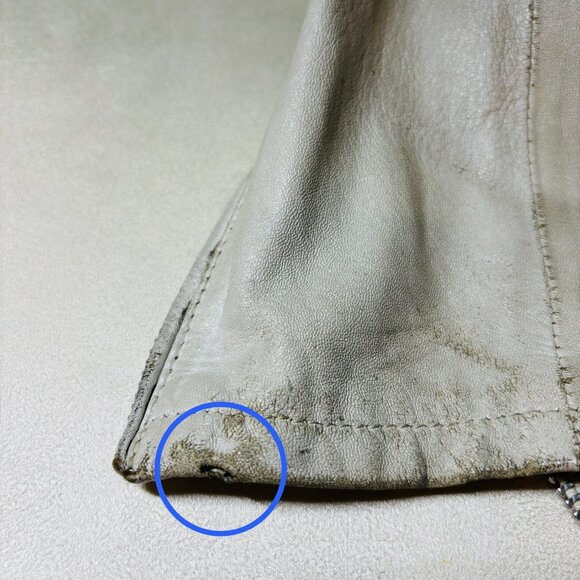 Chrome Hearts Distressed Leather Jacket – Pearl White (Vintage / Well-Worn) - Picture 13 of 14